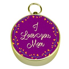 Happy Mothers Day Celebration I Love You Mom Gold Compasses by Nexatart