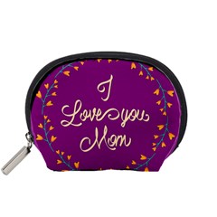 Happy Mothers Day Celebration I Love You Mom Accessory Pouches (small)  by Nexatart