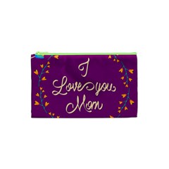 Happy Mothers Day Celebration I Love You Mom Cosmetic Bag (xs) by Nexatart