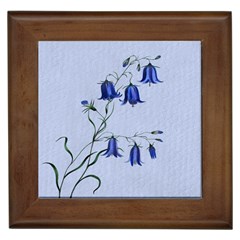 Floral Blue Bluebell Flowers Watercolor Painting Framed Tiles by Nexatart