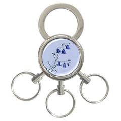 Floral Blue Bluebell Flowers Watercolor Painting 3-ring Key Chains by Nexatart