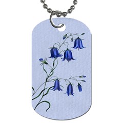 Floral Blue Bluebell Flowers Watercolor Painting Dog Tag (one Side) by Nexatart