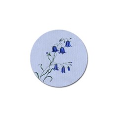 Floral Blue Bluebell Flowers Watercolor Painting Golf Ball Marker by Nexatart