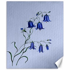 Floral Blue Bluebell Flowers Watercolor Painting Canvas 8  X 10  by Nexatart