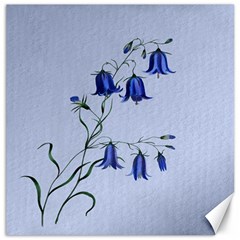 Floral Blue Bluebell Flowers Watercolor Painting Canvas 12  X 12   by Nexatart