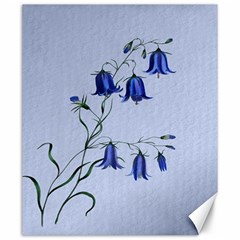 Floral Blue Bluebell Flowers Watercolor Painting Canvas 20  X 24   by Nexatart