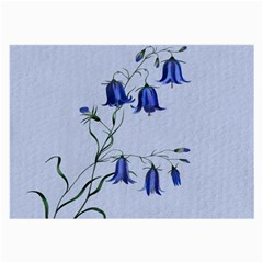 Floral Blue Bluebell Flowers Watercolor Painting Large Glasses Cloth (2-side) by Nexatart