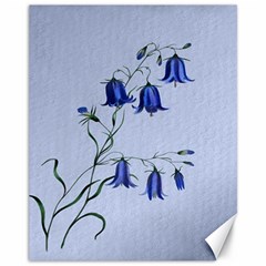 Floral Blue Bluebell Flowers Watercolor Painting Canvas 11  X 14   by Nexatart