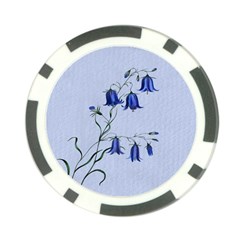 Floral Blue Bluebell Flowers Watercolor Painting Poker Chip Card Guard by Nexatart