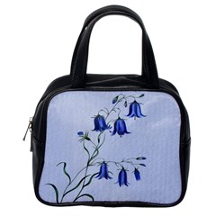 Floral Blue Bluebell Flowers Watercolor Painting Classic Handbags (one Side) by Nexatart