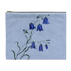 Floral Blue Bluebell Flowers Watercolor Painting Cosmetic Bag (xl) by Nexatart