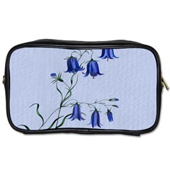 Floral Blue Bluebell Flowers Watercolor Painting Toiletries Bags by Nexatart