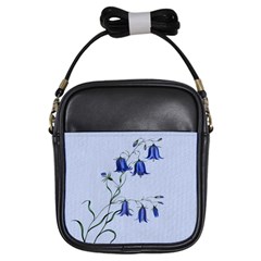 Floral Blue Bluebell Flowers Watercolor Painting Girls Sling Bags by Nexatart