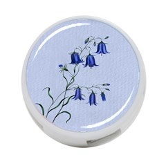 Floral Blue Bluebell Flowers Watercolor Painting 4-port Usb Hub (two Sides)  by Nexatart