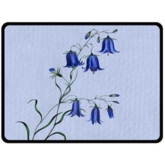 Floral Blue Bluebell Flowers Watercolor Painting Fleece Blanket (large)  by Nexatart