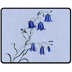 Floral Blue Bluebell Flowers Watercolor Painting Fleece Blanket (medium)  by Nexatart