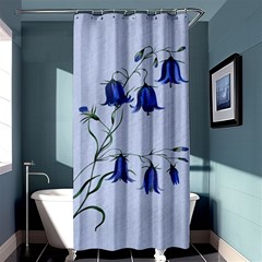 Floral Blue Bluebell Flowers Watercolor Painting Shower Curtain 36  X 72  (stall)  by Nexatart