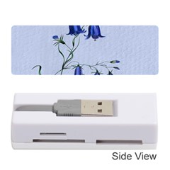 Floral Blue Bluebell Flowers Watercolor Painting Memory Card Reader (stick)  by Nexatart