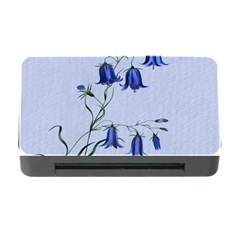 Floral Blue Bluebell Flowers Watercolor Painting Memory Card Reader With Cf by Nexatart