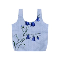 Floral Blue Bluebell Flowers Watercolor Painting Full Print Recycle Bags (s)  by Nexatart