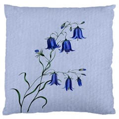 Floral Blue Bluebell Flowers Watercolor Painting Standard Flano Cushion Case (two Sides) by Nexatart