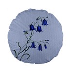 Floral Blue Bluebell Flowers Watercolor Painting Standard 15  Premium Flano Round Cushions Front