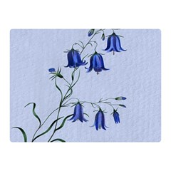 Floral Blue Bluebell Flowers Watercolor Painting Double Sided Flano Blanket (mini)  by Nexatart