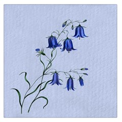 Floral Blue Bluebell Flowers Watercolor Painting Large Satin Scarf (square) by Nexatart