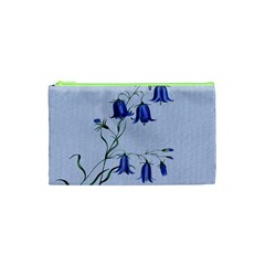 Floral Blue Bluebell Flowers Watercolor Painting Cosmetic Bag (xs) by Nexatart