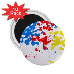 Paint Splatter Digitally Created Blue Red And Yellow Splattering Of Paint On A White Background 2 25  Magnets (10 Pack)  by Nexatart