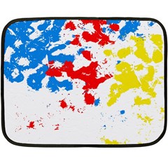 Paint Splatter Digitally Created Blue Red And Yellow Splattering Of Paint On A White Background Fleece Blanket (mini) by Nexatart