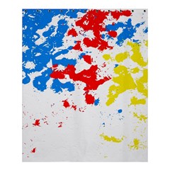 Paint Splatter Digitally Created Blue Red And Yellow Splattering Of Paint On A White Background Shower Curtain 60  X 72  (medium) 