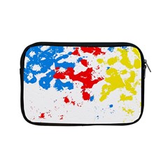 Paint Splatter Digitally Created Blue Red And Yellow Splattering Of Paint On A White Background Apple Ipad Mini Zipper Cases by Nexatart