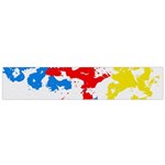 Paint Splatter Digitally Created Blue Red And Yellow Splattering Of Paint On A White Background Flano Scarf (Small) Front