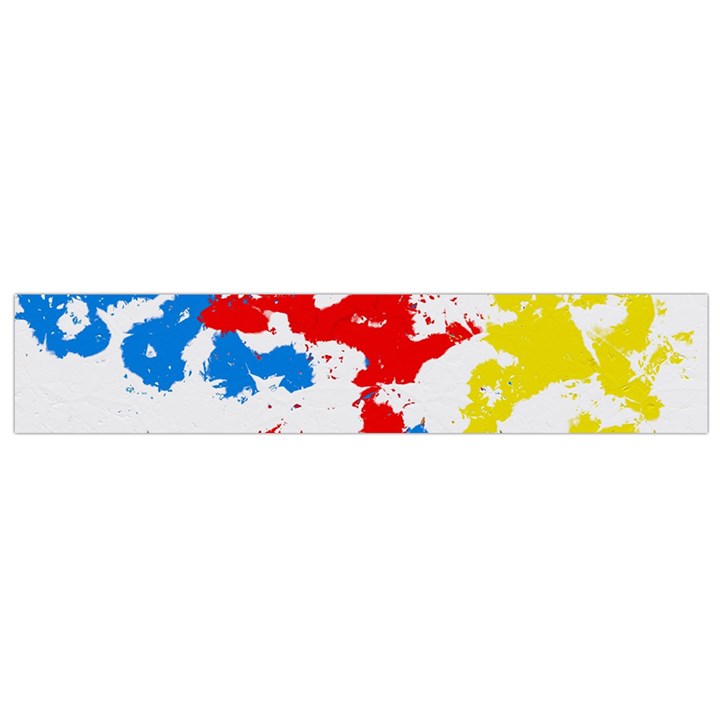 Paint Splatter Digitally Created Blue Red And Yellow Splattering Of Paint On A White Background Flano Scarf (Small)