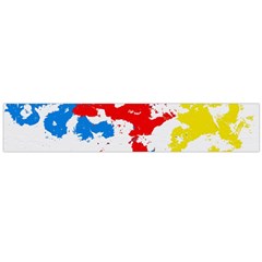 Paint Splatter Digitally Created Blue Red And Yellow Splattering Of Paint On A White Background Flano Scarf (large) by Nexatart