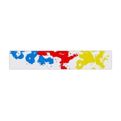 Paint Splatter Digitally Created Blue Red And Yellow Splattering Of Paint On A White Background Flano Scarf (mini) by Nexatart