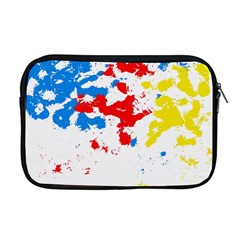 Paint Splatter Digitally Created Blue Red And Yellow Splattering Of Paint On A White Background Apple Macbook Pro 17  Zipper Case by Nexatart