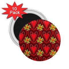 Digitally Created Seamless Love Heart Pattern 2 25  Magnets (10 Pack)  by Nexatart