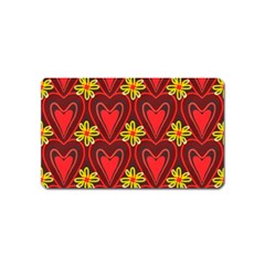 Digitally Created Seamless Love Heart Pattern Magnet (name Card) by Nexatart