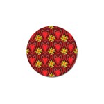 Digitally Created Seamless Love Heart Pattern Golf Ball Marker Front