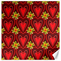 Digitally Created Seamless Love Heart Pattern Canvas 12  X 12   by Nexatart