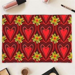 Digitally Created Seamless Love Heart Pattern Cosmetic Bag (xxl)  by Nexatart