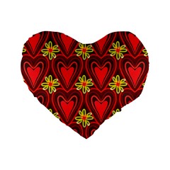 Digitally Created Seamless Love Heart Pattern Standard 16  Premium Heart Shape Cushions by Nexatart