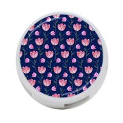 Watercolour Flower Pattern 4-Port USB Hub (One Side)