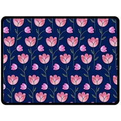 Watercolour Flower Pattern Fleece Blanket (Large) 