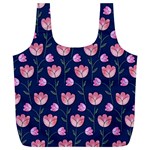 Watercolour Flower Pattern Full Print Recycle Bags (L)  Front