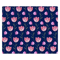 Watercolour Flower Pattern Double Sided Flano Blanket (Small) 