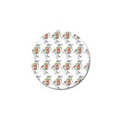 Floral Birds Wallpaper Pattern On White Background Golf Ball Marker (10 Pack) by Nexatart