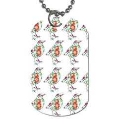 Floral Birds Wallpaper Pattern On White Background Dog Tag (two Sides) by Nexatart